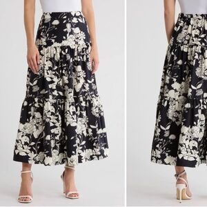 NWT Jason Wu Floral Tiered Midi Skirt
